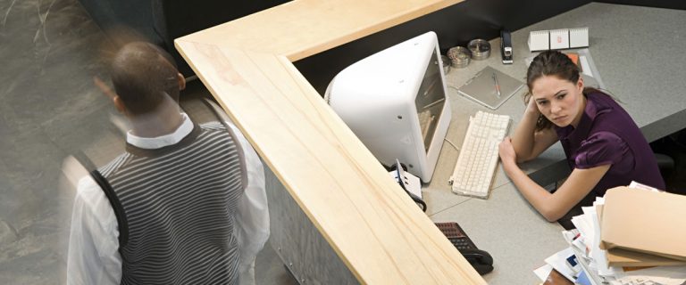 office worker needs a sitting massage